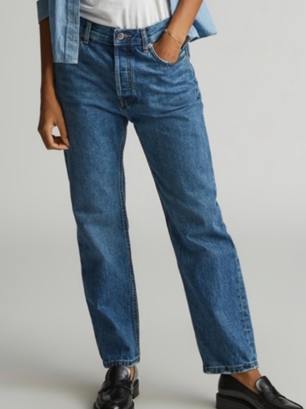 Everlane The Relaxed Straight Fit Jeans 100% Organic Cotton Size 32 Regular